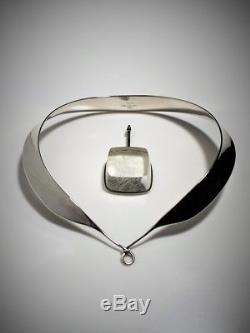 Torun Bulow Hube for Georg Jensen necklace with rutile quartz pendant and box