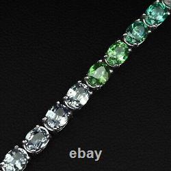 Tsavorite Garnet Sapphire Tourmaline Rare 18.70Ct 925 Sterling Silver Baracelets