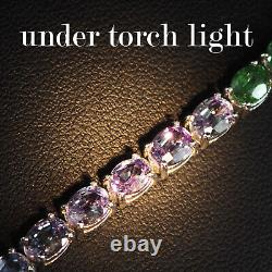 Tsavorite Garnet Sapphire Tourmaline Rare 18.70Ct 925 Sterling Silver Baracelets