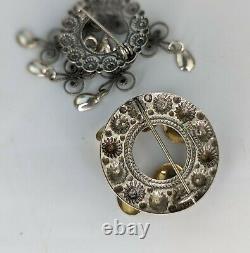 Two Vintage 830s Silver Solje Wedding brooches Norway Scandinavian Jewellery