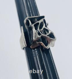 Uni David Andersen Norway Vintage Sterling Silver Modernist Ring Size 7.5