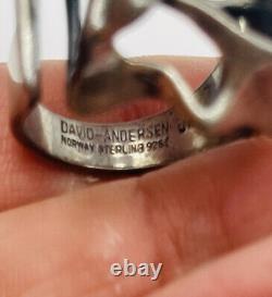 Uni David Andersen Norway Vintage Sterling Silver Modernist Ring Size 7.5