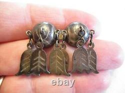 VERY RARE & EARLY Antique Vintage STERLING SILVER Norway SOLJE Dangle BROOCH PIN
