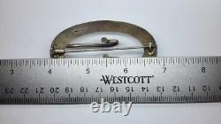 VICTORIAN BELT BUCKLE PIN BROOCH STERLING SILVER. Etched Design