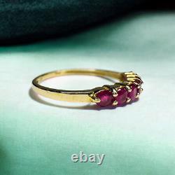 VINTAGE- 14k Gold -Natural Ruby Ring- Size 6 -Stacking Ring -1/2 Carat T. W. 1g