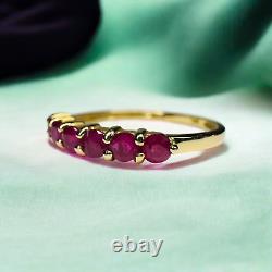 VINTAGE- 14k Gold -Natural Ruby Ring- Size 6 -Stacking Ring -1/2 Carat T. W. 1g