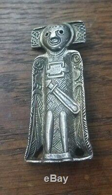 VINTAGE STERLING SILVER VIKING PENDANT/PIN 800 A. D NORWAY D&A 29grams