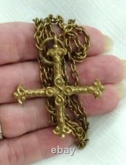 VTG Kalevala Koru Maltese Cross Necklace Bronze Knights Templar Crusades Unisex