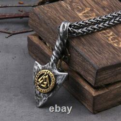 Viking Antique Gray Spear Pendants Rune valknut Necklaces Scandinavian Jewelry