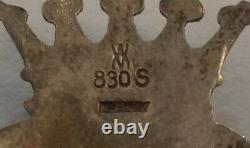Vintage 830 Silver Norwegian Solje Wedding Pin 925 Earrings Set Signed XX 3841