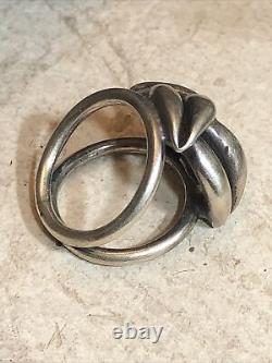 Vintage 925 Sterling Silver Tree Petal Knot Looking Large Ring 12g, 8s