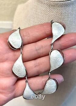 Vintage ATOMIC Sterling Necklace 28g 925S Enameled White 15 HOLTH Norway