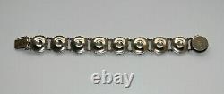 Vintage A. Michelsen Daisy Sterling Silver 925S Enamel Bracelet Denmark