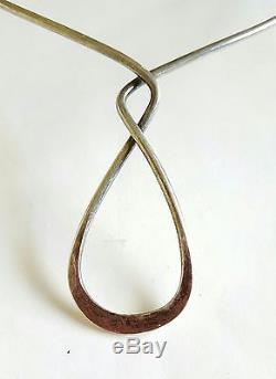 Vintage Alton Sweden Sterling Silver Modernist Sculpture Collar Cuff Necklace