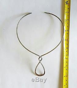 Vintage Alton Sweden Sterling Silver Modernist Sculpture Collar Cuff Necklace
