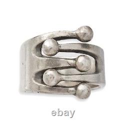 Vintage Anna Greta Eker PLUS Norway Sterling Silver Jester Ball Ring Size 7.5