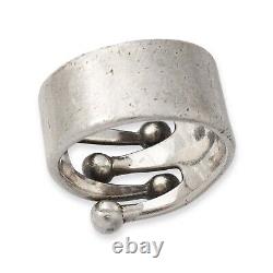 Vintage Anna Greta Eker PLUS Norway Sterling Silver Jester Ball Ring Size 7.5