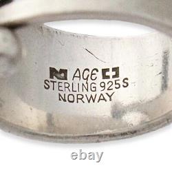 Vintage Anna Greta Eker PLUS Norway Sterling Silver Jester Ball Ring Size 7.5