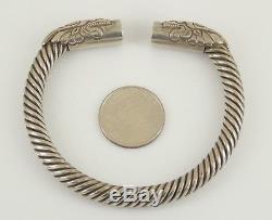 Vintage / Antique Coin Silver Norwegian Viking Cuff Bracelet