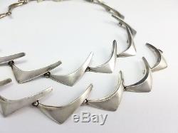 Vintage Anton Michelsen Denmark Sterling Silver Boomerang Necklace & Bracelet