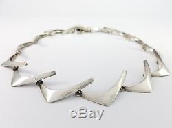 Vintage Anton Michelsen Denmark Sterling Silver Boomerang Necklace & Bracelet