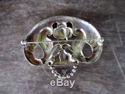 Vintage Bernard Hertz Denmark 828S Silver Art Nouveau Skonvirke Pin Brooch