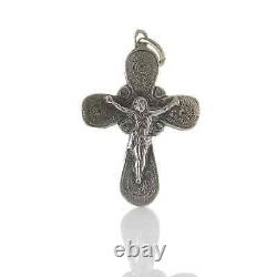 Vintage Crucifix Jesus Pendant Silver 830, Probably Scandinavia around 1970