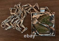 Vintage DANSK SMYKKEKUNST D. S. Denmark Sterling Silver Rhodonite Necklace