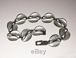 Vintage DAVID ANDERSEN Bracelet WHITE ENAMEL & STERLING / Norway (4W37)