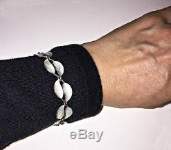 Vintage DAVID ANDERSEN Bracelet WHITE ENAMEL & STERLING / Norway (4W37)