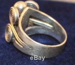 Vintage Danish Julius A L Klagenborg Sterling Modernist Ring 1944-73 Signed Rare