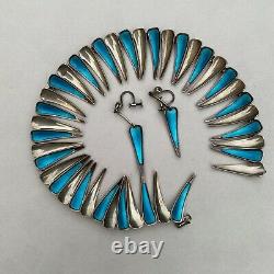 Vintage Danish Modern Atelier Borgila Sterling Enamel Choker Necklace Earrings S