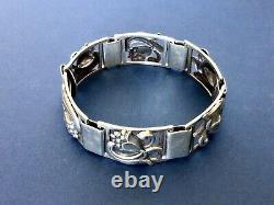 Vintage Danish Munksgaard Sterling Silver Panel Bracelet