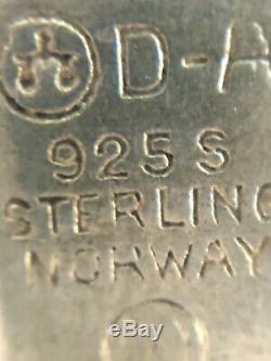 Vintage David Andersen DA Leaf Enamel Sterling Silver 925 Necklace Norway 14