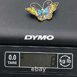 Vintage David Andersen Enamel Butterfly Pin Norway. 925 Silver