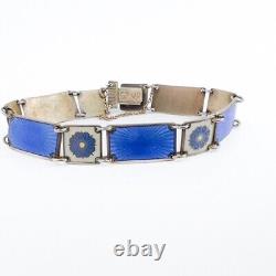 Vintage David Andersen Guilloche Enamel Gilt Sterling Bracelet