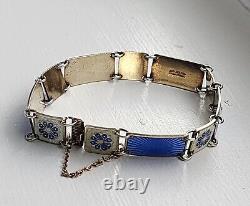 Vintage David Andersen Guilloche Enamel Gilt Sterling Bracelet