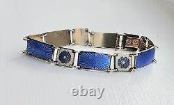 Vintage David Andersen Guilloche Enamel Gilt Sterling Bracelet