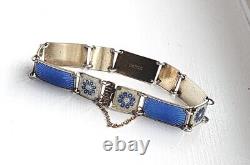 Vintage David Andersen Guilloche Enamel Gilt Sterling Bracelet