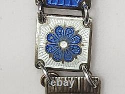 Vintage David Andersen Guilloche Enamel Gilt Sterling Bracelet