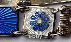 Vintage David Andersen Guilloche Enamel Gilt Sterling Bracelet