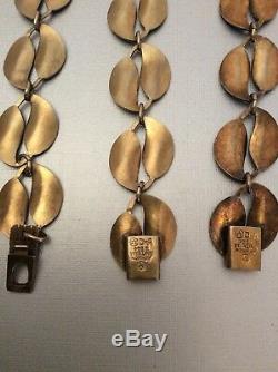 Vintage David Andersen Norway Cobalt Enamel / Sterling Necklace & Bracelet Set