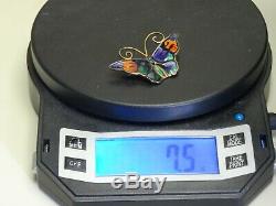 Vintage David Andersen Norway Guilloche Sterling Enamel Butterfly Brooch Pin