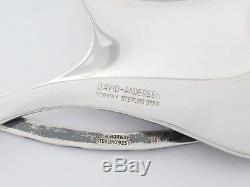 Vintage David Andersen Norway Large Sterling Silver Modernist Pendant Necklace