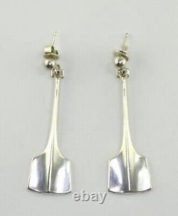 Vintage David Andersen Norway Modernist Sterling Silver Thor's Hammer Earrings