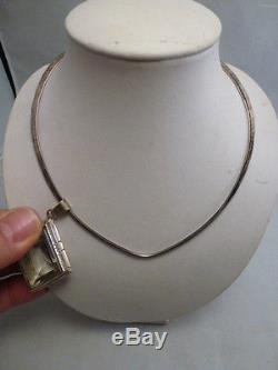 Vintage David Andersen Norway Sterling Silver Collar Choker Necklace & Stone