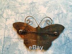 Vintage David Andersen Sterling Silver Enamel Butterfly Pin Brooch Norway