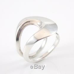 Vintage David Andersen Sterling Silver Modernist Geometric Ring Size 7.5 Adj