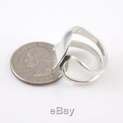 Vintage David Andersen Sterling Silver Modernist Geometric Ring Size 7.5 Adj