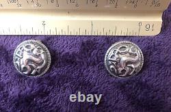 Vintage David Andersen Viking Saga Sterling Silver Pendant Necklace Earrings Set